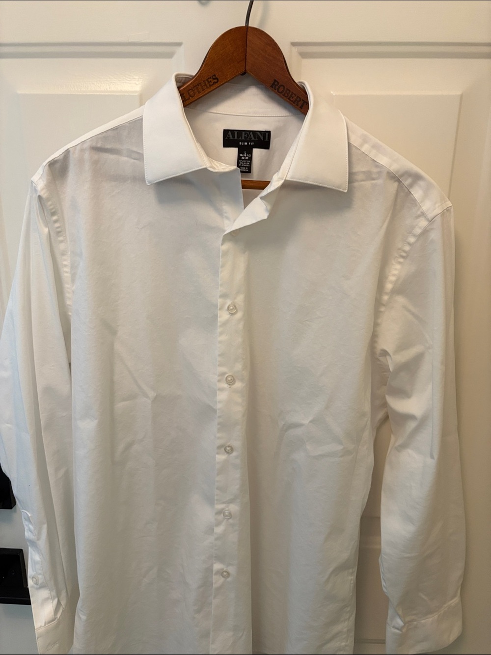 Alfani White Long-Sleeve Dress Shirt - Classic Collar